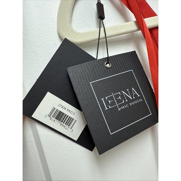 New Mac Duggal Size 0 Red 27434 spaghetti strap Cutout High Slit V-Neck Gown - Picture 10 of 12